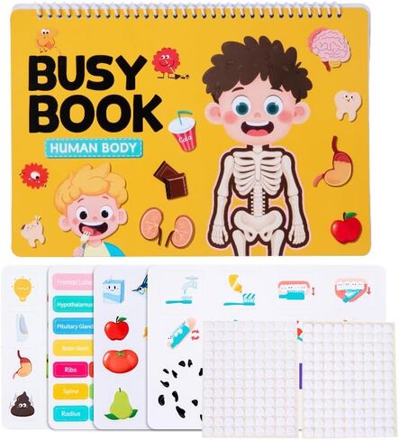 Human Body Busy Books for Kids 4 5 6 7 8 Years, Anatomy Montessory Book for Toddlers, Preshool Kindergarten Learning Activities, Home, Classrooms, Autism Sensory Toys in Saudi Arabia