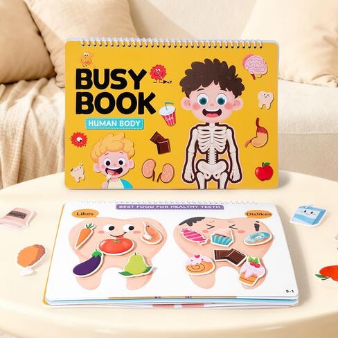 Human Body Busy Books for Kids 4 5 6 7 8 Years, Anatomy Montessory Book for Toddlers, Preshool Kindergarten Learning Activities, Home, Classrooms, Autism Sensory Toys in Saudi Arabia