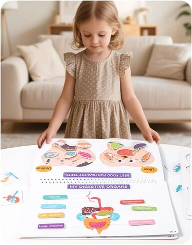 Human Body Busy Books for Kids 4 5 6 7 8 Years, Anatomy Montessory Book for Toddlers, Preshool Kindergarten Learning Activities, Home, Classrooms, Autism Sensory Toys in Saudi Arabia