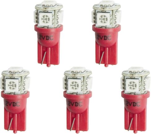 LED BULB, REPLACEMENT, T3 WEDGE, RED, 5 PACK in Saudi Arabia