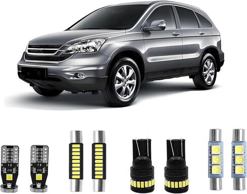 11pcs LED Interior Lights Compatible With 2013-2021 Honda HR-V CR-V Replacement Bulbs Map Lights/Dome Lights/Trunk Lights/License Plate Lights, Super Bright 6000K White in Kuwait