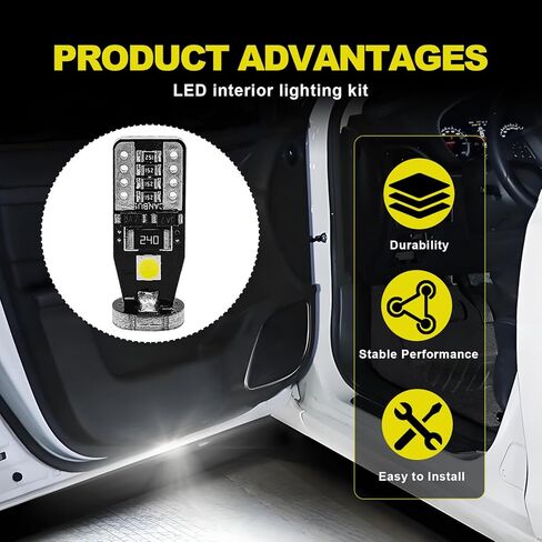 11pcs LED Interior Lights Compatible With 2013-2021 Honda HR-V CR-V Replacement Bulbs Map Lights/Dome Lights/Trunk Lights/License Plate Lights, Super Bright 6000K White in Kuwait