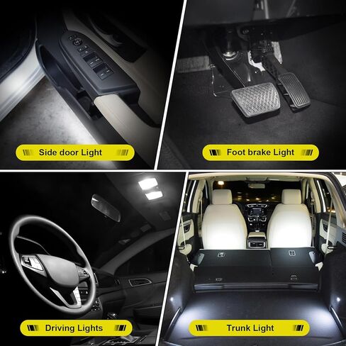 11pcs LED Interior Lights Compatible With 2013-2021 Honda HR-V CR-V Replacement Bulbs Map Lights/Dome Lights/Trunk Lights/License Plate Lights, Super Bright 6000K White in Kuwait