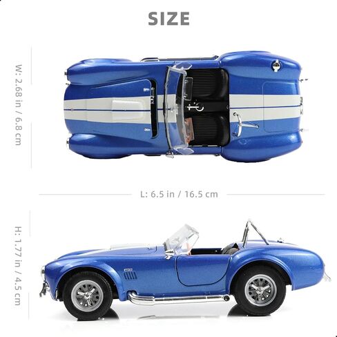 1/24 Car Model Toy for Shelby Cobra 427 S/C Alloy Metal Diecast Car Model Vintage Racing Auto Toy Classic Vehicle Model Collection Gift Ornament for Adult and Kid(Blue) in Saudi Arabia