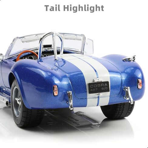 1/24 Car Model Toy for Shelby Cobra 427 S/C Alloy Metal Diecast Car Model Vintage Racing Auto Toy Classic Vehicle Model Collection Gift Ornament for Adult and Kid(Blue) in Saudi Arabia
