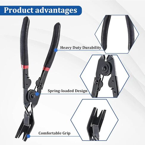 Car Panel Clip Removal Plier, Vehicle Interior Upholstery Trim Clip Remover Tool, Automotive Push Pin Rivet Door Panel Clamp Fastener Removal Plier, Universal for Most Vehicles in Saudi Arabia