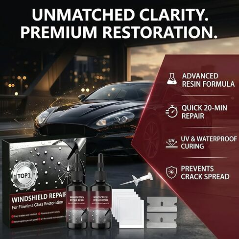 Windshield Chip Repair Kit – 2PCS Nano Glass Repair Liquid for Car Windshield Crack, Rock Chip & Glass – Quick DIY Fix for Chips, Cracks, Mirrors in Saudi Arabia