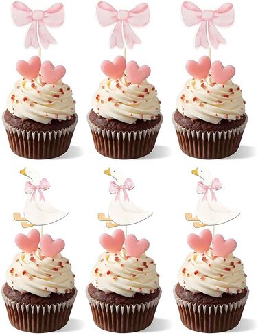 56PCS Silly Goose Cupcake Topper, Mother Goose Baby Shower Cake Birthday Decorations for Party in Saudi Arabia