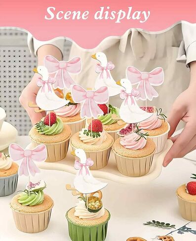 56PCS Silly Goose Cupcake Topper, Mother Goose Baby Shower Cake Birthday Decorations for Party in Saudi Arabia