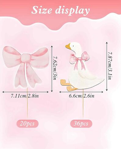56PCS Silly Goose Cupcake Topper, Mother Goose Baby Shower Cake Birthday Decorations for Party in Saudi Arabia