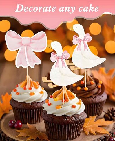 56PCS Silly Goose Cupcake Topper, Mother Goose Baby Shower Cake Birthday Decorations for Party in Saudi Arabia