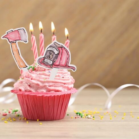 Firetruck Cupcake Toppers, 72 Pcs Fireman Party Cupcake Picks for Firetruck Theme Birthday Baby Shower Party Supplies in Saudi Arabia