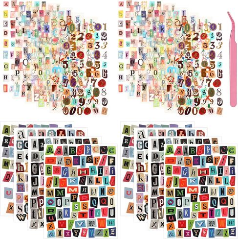 ZLFSRQ Magazine Letter Stickers 20 Sheets Vintage Letters Stickers for Scrapbooking Junk Journal Supplies Self Adhesive Ransom Alphabet Sticker for Journaling Laptop Water Bottle DIY Crafts in Saudi Arabia