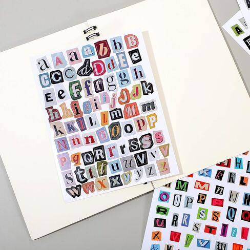 852Pcs Magazine Letter Stickers Vintage Scrapbook Letters Stickers Small Ransom Alphabet Sticker Graffiti Self Adhesive Stick for Journaling Laptop Water Bottle DIY Crafts Gift Junk Journal in Saudi Arabia