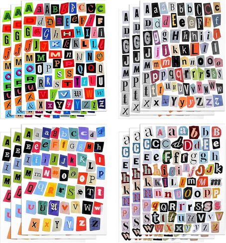 852Pcs Magazine Letter Stickers Vintage Scrapbook Letters Stickers Small Ransom Alphabet Sticker Graffiti Self Adhesive Stick for Journaling Laptop Water Bottle DIY Crafts Gift Junk Journal in Saudi Arabia