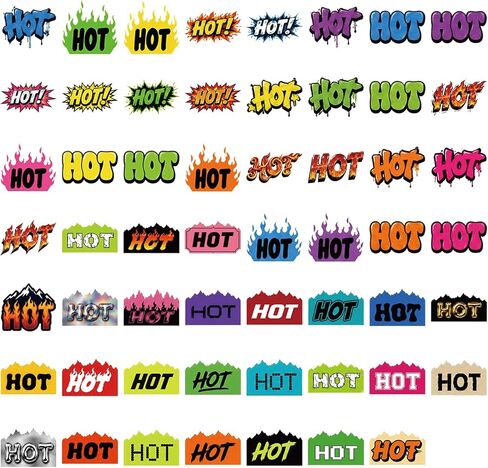 ملصقات Rave Hot 55 قطعة - ملصقات على شكل لهب ساخن مقاس 2 بوصة من الفينيل ملصقات ذاتية اللصق - سهلة اللصق قابلة للإزالة لمهرجانات Ravers والمهرجانات والحفلات والصلصة الساخنة ووضع علامات على الأطعمة الحارة in Kuwait