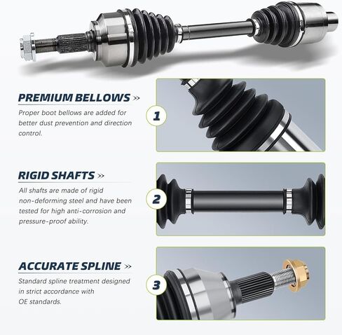 [4WD] Front Driver and Passenger Side CV Axle Compatible with 2006-2010 Ford Explorer, 2007-2010 Ford Explorer Sport Trac, 2006-2010 Mercury Mountaineer 60-2184 60-2185, 2 Pcs in Saudi Arabia