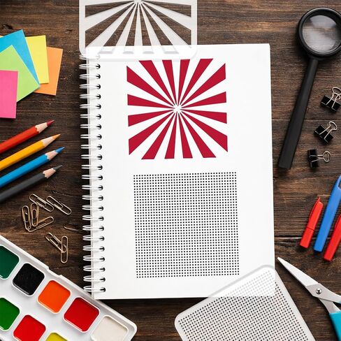 FINGERINSPIRE 9PCS Manga Backgrounds Painting Stencils with Paint Brush 3.9x3.9inch Reusable Lines Dots Drawing Template Comic Background Stencil DIY Daily Theme Template for Painting on Furniture in Kuwait