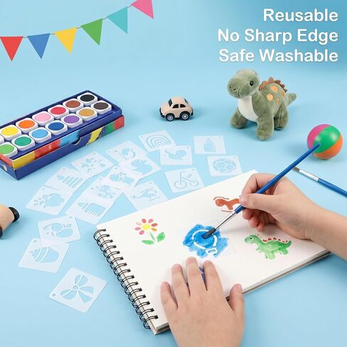 100 PCS Small Stencils for Crafts 1.5 Inch Reusable Painting Stencil Baby Shower Stencils Cute Animal Template Kit for Wood Wall DIY Home Decor Canvas Fabric Rock Signage Door Porch in Saudi Arabia
