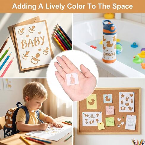100 PCS Small Stencils for Crafts 1.5 Inch Reusable Painting Stencil Baby Shower Stencils Cute Animal Template Kit for Wood Wall DIY Home Decor Canvas Fabric Rock Signage Door Porch in Saudi Arabia