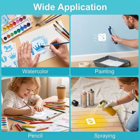 100 PCS Small Stencils for Crafts 1.5 Inch Reusable Painting Stencil Baby Shower Stencils Cute Animal Template Kit for Wood Wall DIY Home Decor Canvas Fabric Rock Signage Door Porch in Saudi Arabia