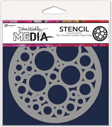 Dina Wakley Media Stencil Bubbles Coaster in Saudi Arabia