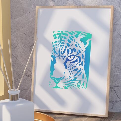 4Pcs Big Cats Stencils for Painting, 8.3x11.7inch Reusable Tiger Animal Face Crafts Templates, Tiger Leopard Stencils for Drawing on Furniture Wall Floor Fabric DIY Decoration in Saudi Arabia