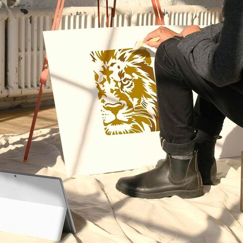 4Pcs Big Cats Stencils for Painting, 8.3x11.7inch Reusable Tiger Animal Face Crafts Templates, Tiger Leopard Stencils for Drawing on Furniture Wall Floor Fabric DIY Decoration in Saudi Arabia