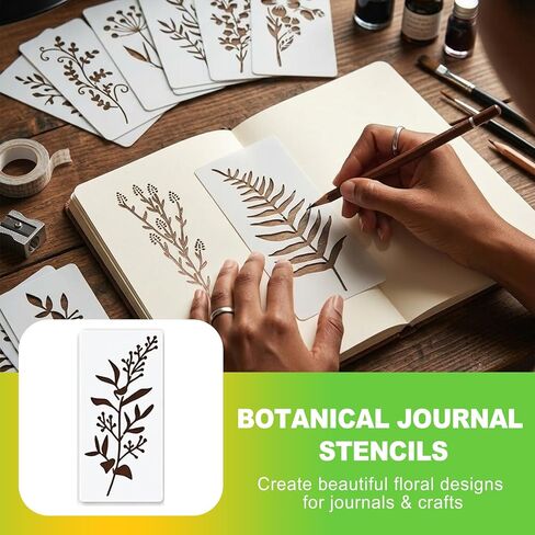 18 PCS Reusable Flower Painting Stencils Botanical Templates for Wood Fabric Wall Decor Wildflower Art Craft Stencil Kit for DIY Drawing Craft Projects in Saudi Arabia