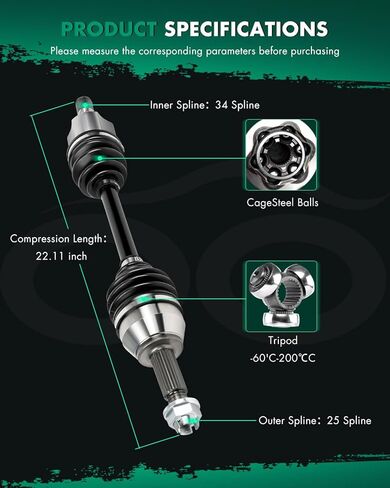 SCITOO Front CV Axle Shaft Assembly fit For Ford Fiesta 1.6L 2018-2019 DCT 1pcs Front Left Driver Side NCV11092 in Kuwait