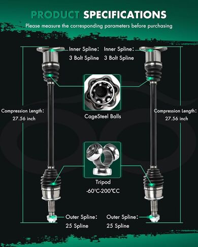 SCITOO 2 قطعة محاور السيرة الذاتية زوج خلفي لبويك إنكور 1.4L 2013-2021 ، لسيارة شيفروليه تراكس 1.4L 2013-2022 الجانب الخلفي الأيسر الأيمن NCV16004 in Kuwait