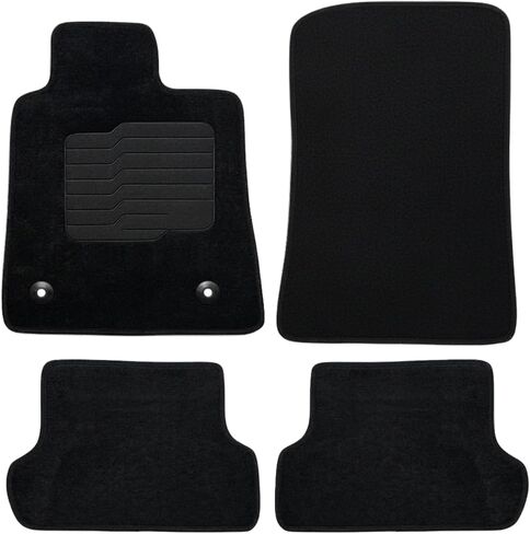 ecoMats Carpet Floor Mats for 2016 to 2025 Chevrolet Camaro, Front and Rear, Non-Slip Driver Heel Pad and Safety Locks, Black in Saudi Arabia