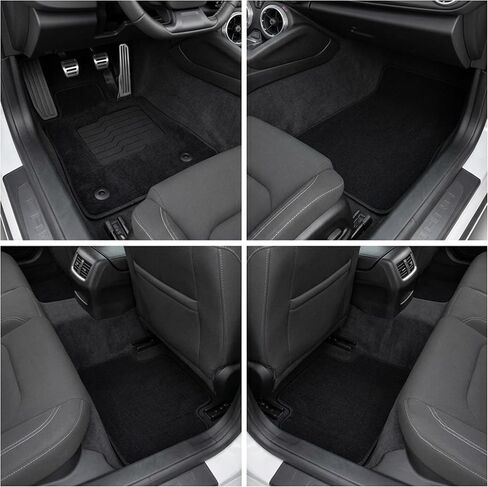ecoMats Carpet Floor Mats for 2016 to 2025 Chevrolet Camaro, Front and Rear, Non-Slip Driver Heel Pad and Safety Locks, Black in Saudi Arabia