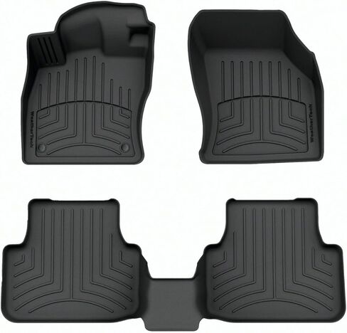 سجادات أرضية WeatherTech FloorLiner HP Custom Fit لسيارة VW Jetta، Jetta GLI الصف الأول والثاني (441317-1-2IM)، أسود in Kuwait