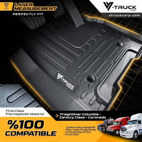 Floor MATS for Freightliner Columbia, Century Class, Coronado, BLACK in Saudi Arabia