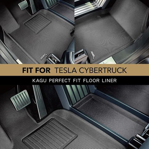 سجادة أرضية Kagu مقاس مخصص 3D MAXpider (أسود) متوافقة مع Tesla Cybertruck 2024-2026 - الصف الأمامي in Kuwait