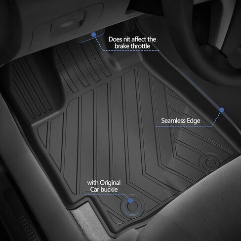 سجادات أرضية TTX LIGHTING متوافقة مع Toyota Highlander 2008-2013 (غير Hybird): بطانة أرضية TPE لجميع الأحوال الجوية Highlander 1st 2nd 3th Row Cargo Mat غطاء المقعد الخلفي مجموعات كاملة - 7 مقاعد فقط in Kuwait