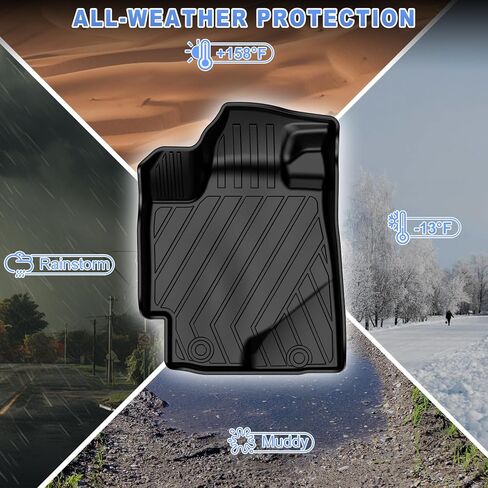 سجادات أرضية TTX LIGHTING متوافقة مع Toyota Highlander 2008-2013 (غير Hybird): بطانة أرضية TPE لجميع الأحوال الجوية Highlander 1st 2nd 3th Row Cargo Mat غطاء المقعد الخلفي مجموعات كاملة - 7 مقاعد فقط in Kuwait