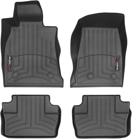 WeatherTech Custom Fit FloorLiners for Cadillac CT4, CT4-V Blackwing, CT4-V - 1st & 2nd Row (441618-1-2), Black in Kuwait
