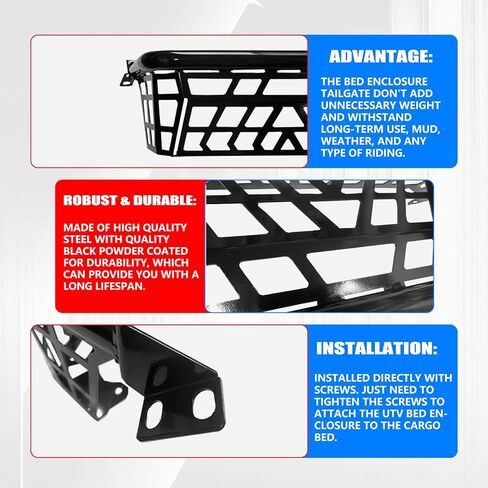 Cargo Barricade Compatible with 2020-2024 Kawasaki Teryx KRX 1000 & 2023-2025 KRX4 1000 Luggage Rack Steel Tailgate Bed Enclosure Rear Cargo Guard in Kuwait