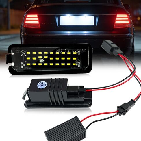 LED License Plate Light Compatible with Volkswagen Golf 4 5 6 7 GTI CC Passat Rabbit Beetle Eos,Porsche Boxster Cayman Cayenne Carrera,18-SMD 6500K White Lamp in Saudi Arabia