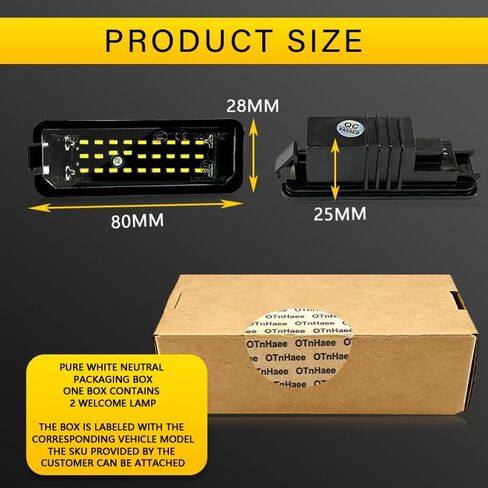 LED License Plate Light Compatible with Volkswagen Golf 4 5 6 7 GTI CC Passat Rabbit Beetle Eos,Porsche Boxster Cayman Cayenne Carrera,18-SMD 6500K White Lamp in Saudi Arabia