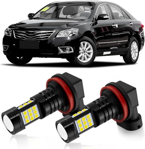 H11 H8 LED Fog Lights Bulb 6000K Xenon White 2400 Lumens Per Pair Compatible with 2007 2008 2009 2010 2011 2012 2013 2014 Toyota Camry, Pack of 2 in Kuwait