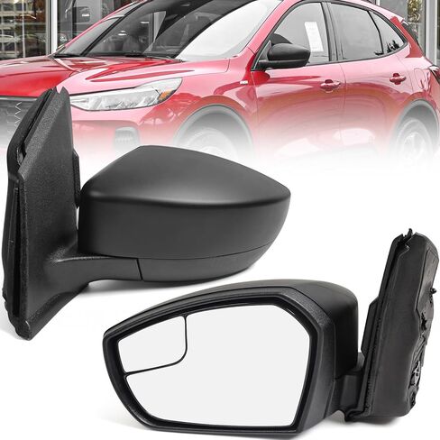 Left Driver Side Power Mirror for Ford Escape 2017 2018 2019 Door View Mirror with Power Glass and Spotter Glass, Black Textured Direct Replacement (3 Pins) in Saudi Arabia