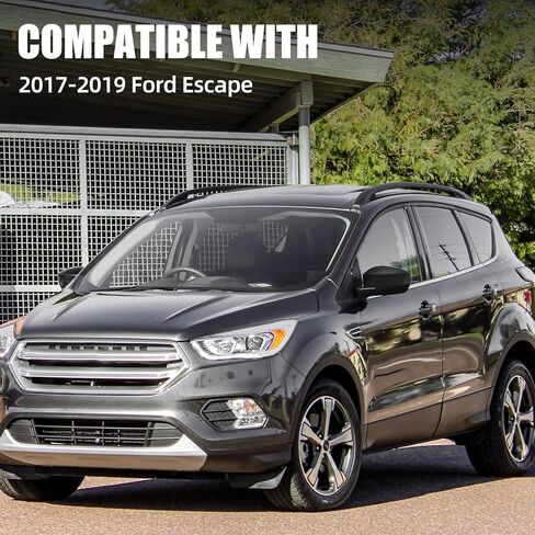 مرآة طاقة جانبية للسائق الأيسر لسيارة Ford Escape 2017 2018 2019 مرآة عرض الباب مع زجاج كهربائي وزجاج مراقب، استبدال مباشر أسود مزخرف (3 دبابيس) in Kuwait
