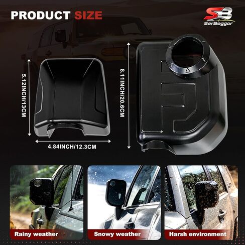 A Pair Black Car Mirror Caps Compatible with Toyota FJ Cruiser XJ10 TRD Off Road 2007-2022, FJ Side Rearview Cover Tape-on Install in Saudi Arabia