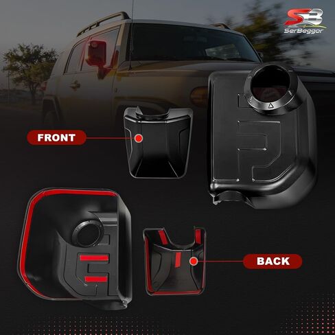 A Pair Black Car Mirror Caps Compatible with Toyota FJ Cruiser XJ10 TRD Off Road 2007-2022, FJ Side Rearview Cover Tape-on Install in Saudi Arabia