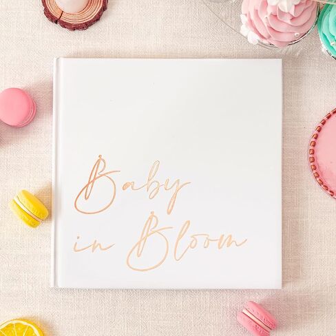 Calculs Baby in Bloom Picture Book Polaroid Baby Shower Guest Book Babies Scrapbook, White Cover, Gold Foil Stamping, Blank White Pages in Kuwait