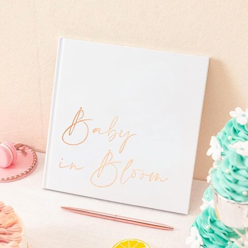 Calculs Baby in Bloom Picture Book Polaroid Baby Shower Guest Book Babies Scrapbook, White Cover, Gold Foil Stamping, Blank White Pages in Kuwait
