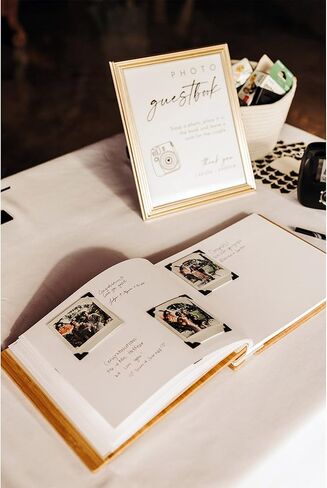 Calculs Baby in Bloom Picture Book Polaroid Baby Shower Guest Book Babies Scrapbook, White Cover, Gold Foil Stamping, Blank White Pages in Kuwait